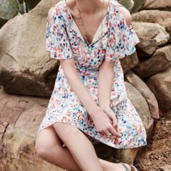 Anthropologie Maeve Watercolor Print Dress - Picture 10 of 10